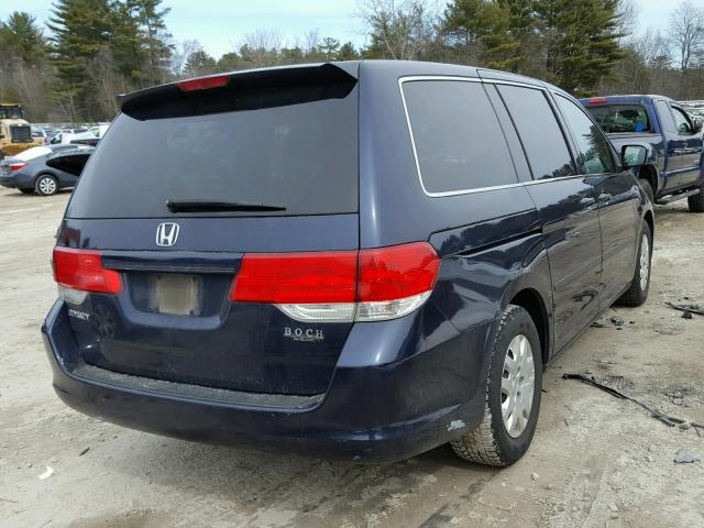 5FNRL38268B069326 - 2008 HONDA ODYSSEY LX BLUE photo 4