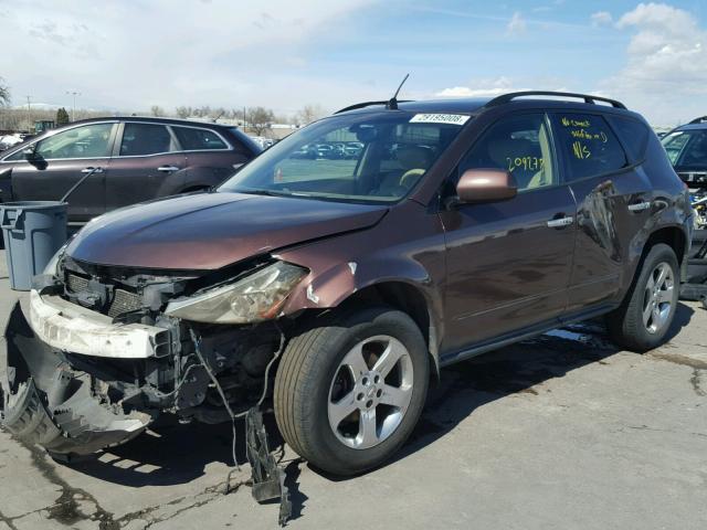 JN8AZ08W44W305687 - 2004 NISSAN MURANO SL BROWN photo 2