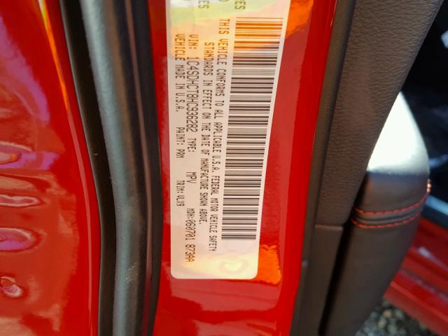 1C4SDHCT8HC936282 - 2017 DODGE DURANGO R/ RED photo 10