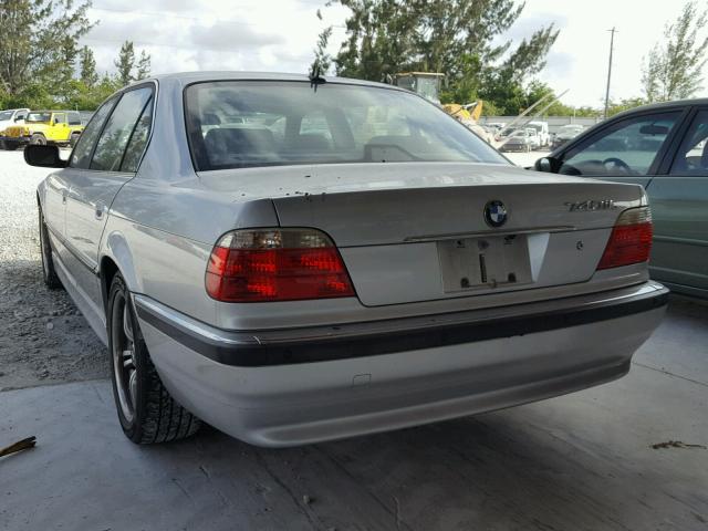 WBAGH83481DP20075 - 2001 BMW 740 IL SILVER photo 3