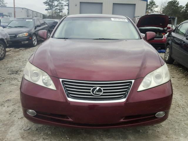 JTHBJ46G972105084 - 2007 LEXUS ES 350 BURGUNDY photo 9