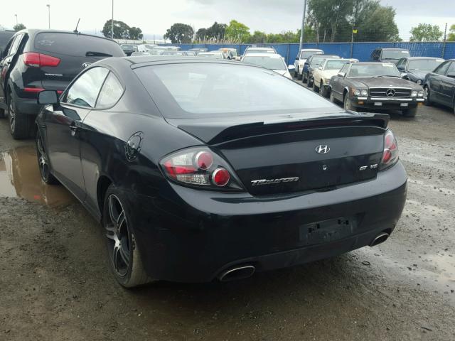 KMHHN66F78U268112 - 2008 HYUNDAI TIBURON GT BLACK photo 3