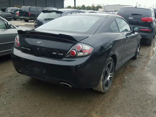 KMHHN66F78U268112 - 2008 HYUNDAI TIBURON GT BLACK photo 4