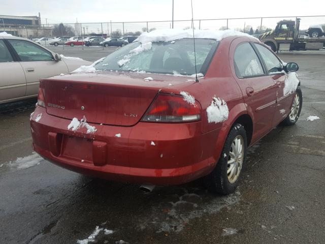 1C3EL56U41N725050 - 2001 CHRYSLER SEBRING LX RED photo 4