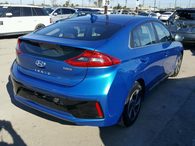 KMHC75LC1HU021547 - 2017 HYUNDAI IONIQ SEL BLUE photo 4