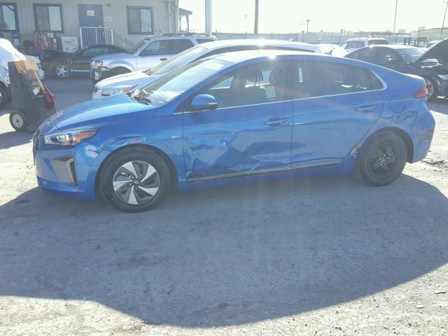 KMHC75LC1HU021547 - 2017 HYUNDAI IONIQ SEL BLUE photo 9