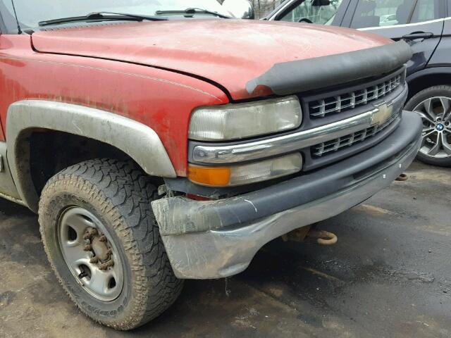 1GCGK29U0YE376089 - 2000 CHEVROLET SILVERADO RED photo 9