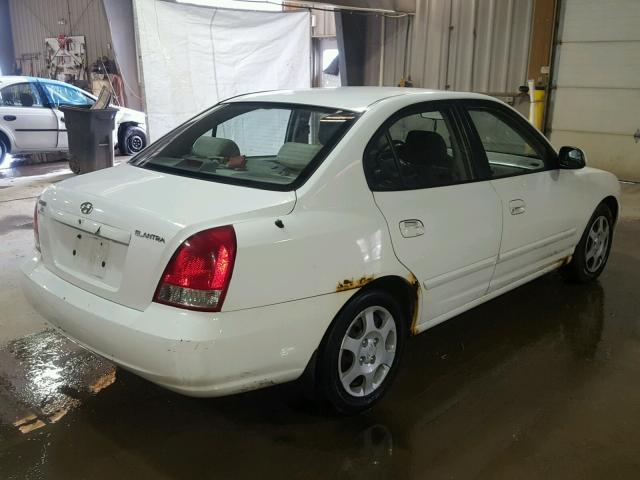 KMHDN45D23U693376 - 2003 HYUNDAI ELANTRA GL WHITE photo 4