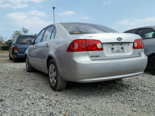 KNAGE123985209083 - 2008 KIA OPTIMA LX SILVER photo 3