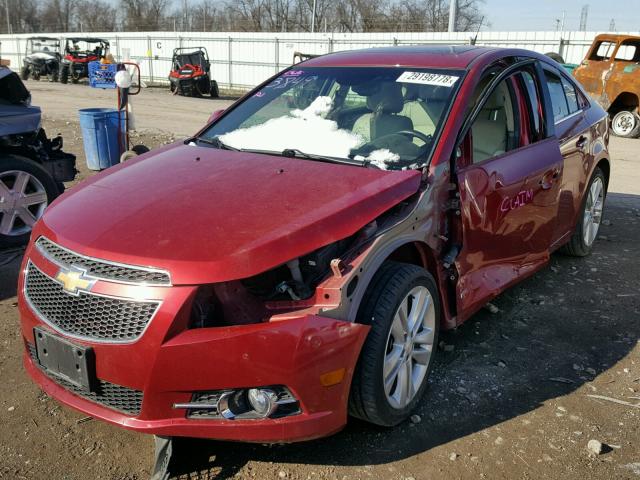 1G1PG5SB4D7170082 - 2013 CHEVROLET CRUZE LTZ RED photo 2