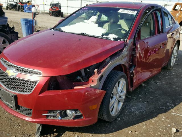 1G1PG5SB4D7170082 - 2013 CHEVROLET CRUZE LTZ RED photo 9