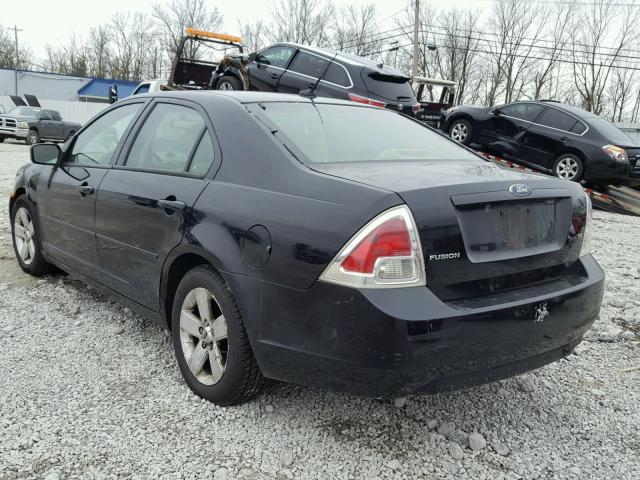 3FAHP07Z37R133919 - 2007 FORD FUSION SE BLACK photo 3