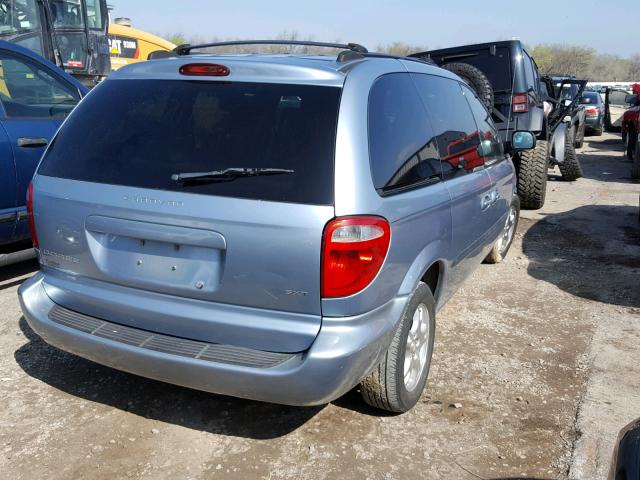 1D4GP45R14B574838 - 2004 DODGE CARAVAN SX BLUE photo 4