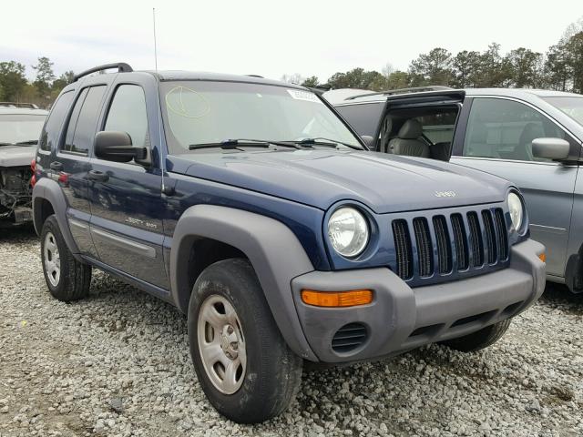 1J4GL48KX2W302733 - 2002 JEEP LIBERTY SP BLUE photo 1