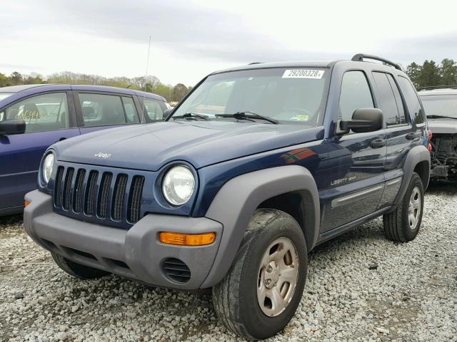 1J4GL48KX2W302733 - 2002 JEEP LIBERTY SP BLUE photo 2