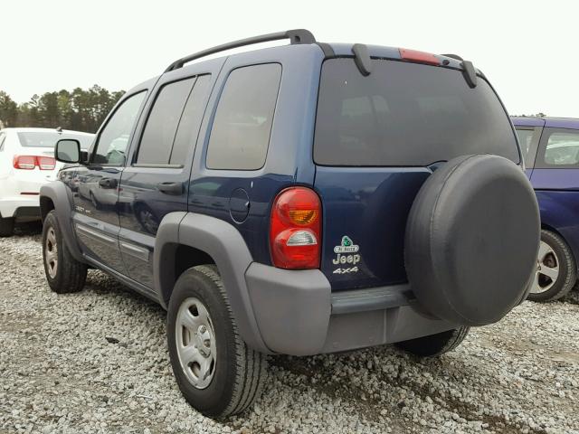 1J4GL48KX2W302733 - 2002 JEEP LIBERTY SP BLUE photo 3