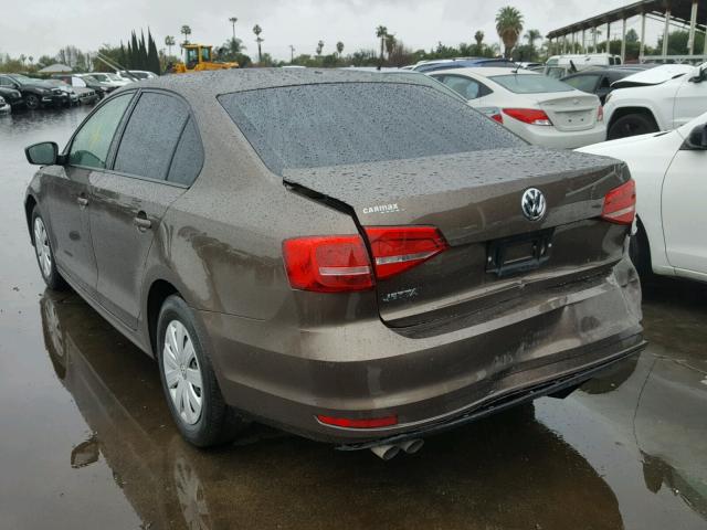 3VW2K7AJ0FM315208 - 2015 VOLKSWAGEN JETTA BASE 棕色 照片 3