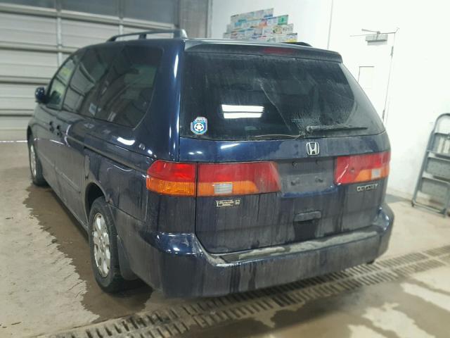 5FNRL18043B100701 - 2003 HONDA ODYSSEY EX BLUE photo 3