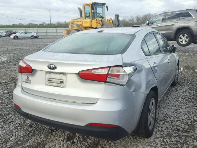 KNAFX4A68F5342188 - 2015 KIA FORTE LX SILVER photo 4