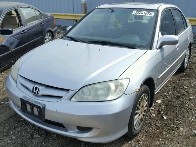 1HGES26785L007110 - 2005 HONDA CIVIC EX SILVER photo 2