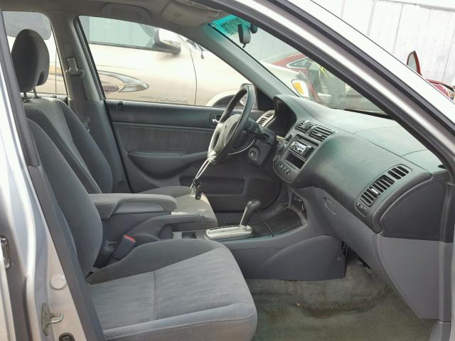 1HGES26785L007110 - 2005 HONDA CIVIC EX SILVER photo 5