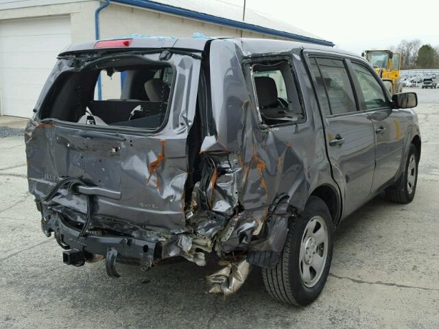 5FNYF4H25FB075995 - 2015 HONDA PILOT LX GRAY photo 4