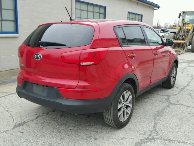 KNDPB3AC3F7711310 - 2015 KIA SPORTAGE L RED photo 4