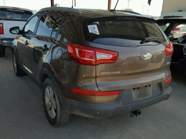 KNDPB3A21C7313192 - 2012 KIA SPORTAGE B BROWN photo 3