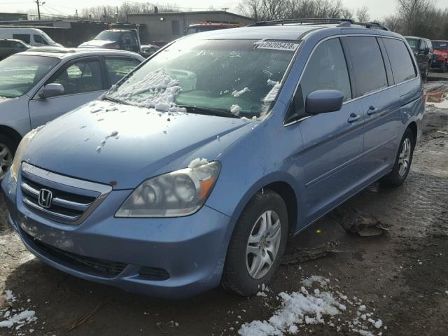 5FNRL38435B075033 - 2005 HONDA ODYSSEY EX BLUE photo 2