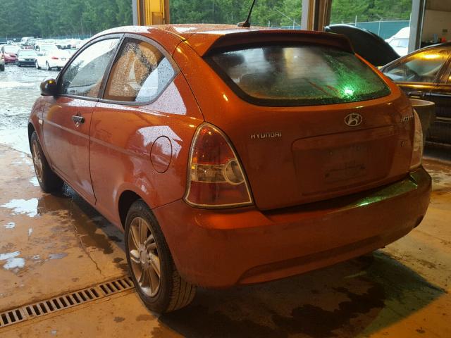 KMHCM36C98U086140 - 2008 HYUNDAI ACCENT GS ORANGE photo 3