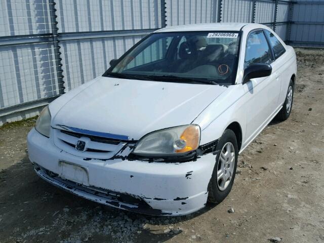 1HGEM22572L053358 - 2002 HONDA CIVIC LX WHITE photo 2