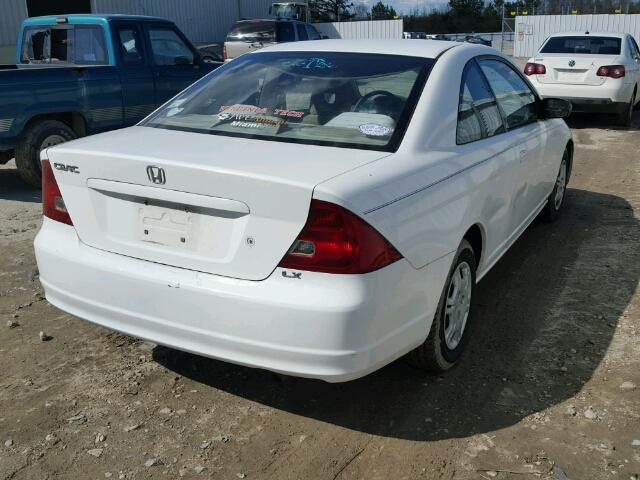 1HGEM22572L053358 - 2002 HONDA CIVIC LX WHITE photo 4