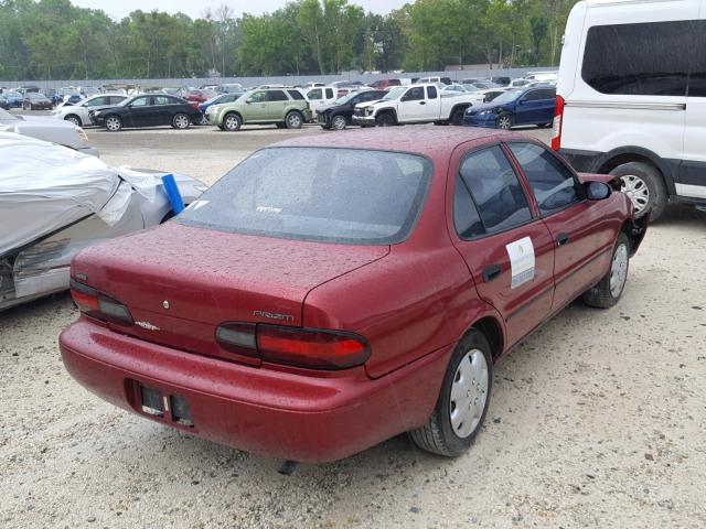 1Y1SK5263SZ028046 - 1995 GEO PRIZM BASE წითელი ფოტო 4