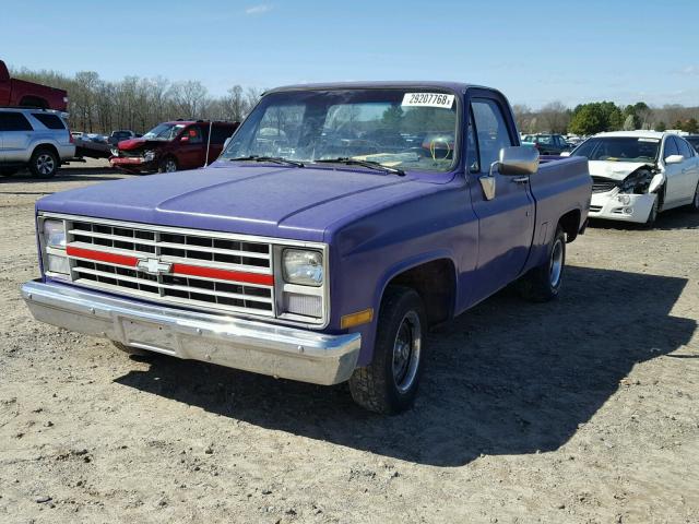 1GCDR14HXHS180620 - 1987 CHEVROLET R10 PURPLE photo 2