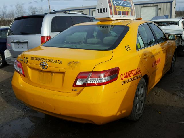 4T4BF3EK8BR213004 - 2011 TOYOTA CAMRY BASE YELLOW photo 4