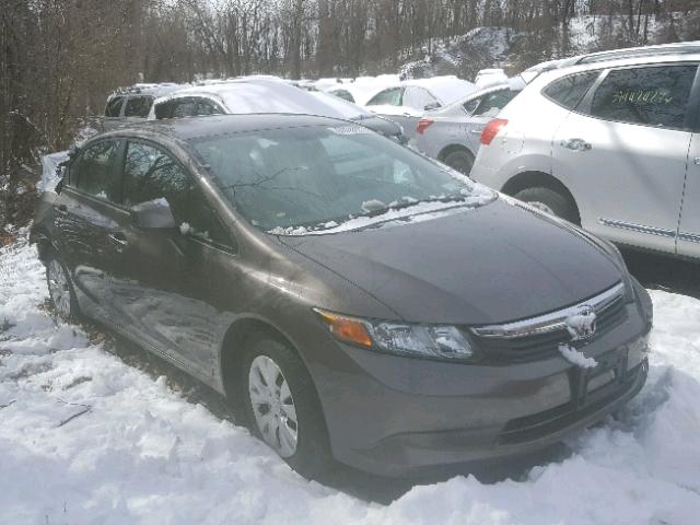 19XFB2F52CE355847 - 2012 HONDA CIVIC LX GRAY photo 1