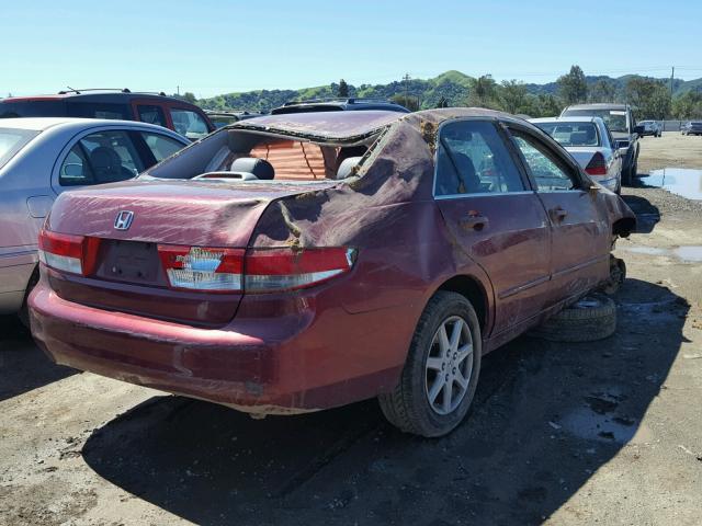 1HGCM66513A009734 - 2003 HONDA ACCORD EX BURGUNDY photo 4