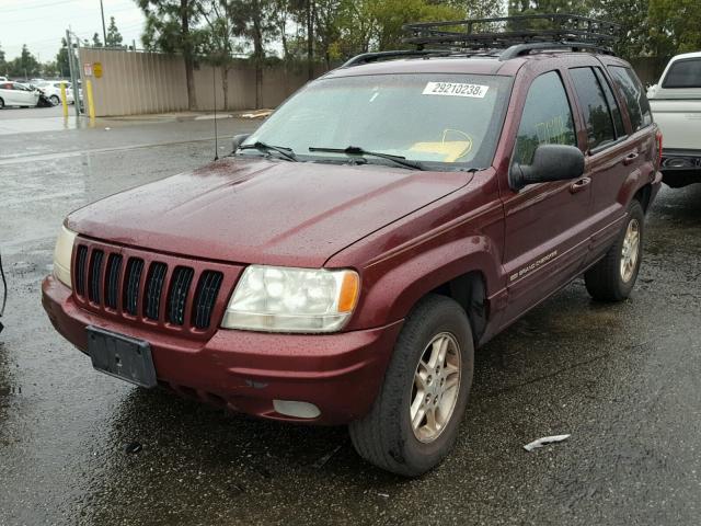 1J4GW68NXXC533640 - 1999 JEEP GRAND CHER BURGUNDY photo 2