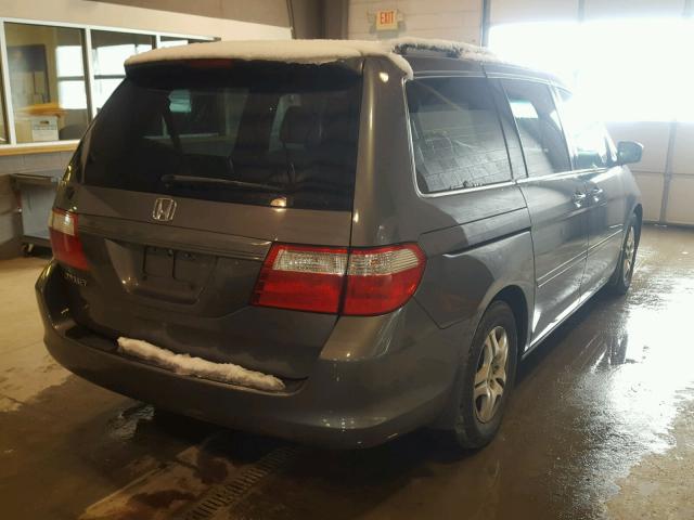 5FNRL38727B404298 - 2007 HONDA ODYSSEY EX GRAY photo 4