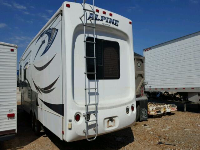 4YDF34927DE780520 - 2013 KEYSTONE ALPINE WHITE photo 3