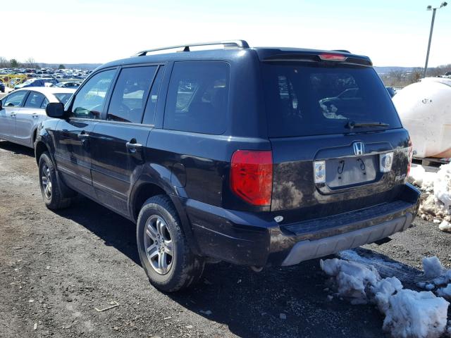 2HKYF18653H605834 - 2003 HONDA PILOT EXL BLACK photo 3