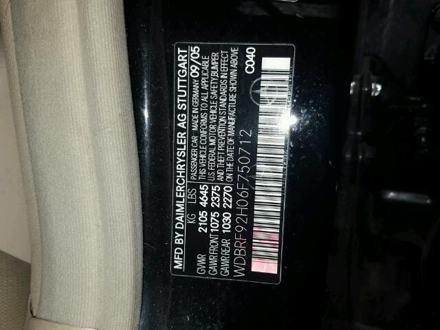 WDBRF92H06F750712 - 2006 MERCEDES-BENZ C GENERATI BLACK photo 10