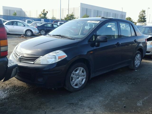 3N1BC1AP6AL377702 - 2010 NISSAN VERSA S BLACK photo 2