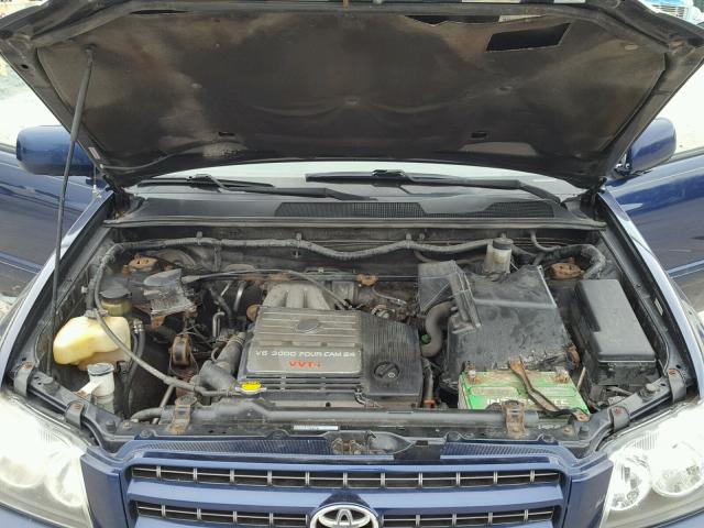 JTEHF21A330098882 - 2003 TOYOTA HIGHLANDER BLUE photo 7