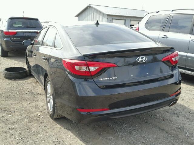 5NPE24AF1FH235576 - 2015 HYUNDAI SONATA SE BLACK photo 3