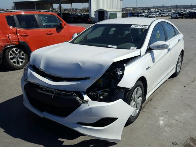 KMHEC4A45EA117446 - 2014 HYUNDAI SONATA HYB WHITE photo 2