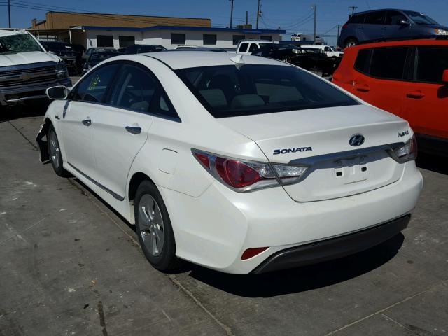 KMHEC4A45EA117446 - 2014 HYUNDAI SONATA HYB WHITE photo 3