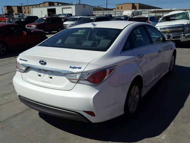 KMHEC4A45EA117446 - 2014 HYUNDAI SONATA HYB WHITE photo 4