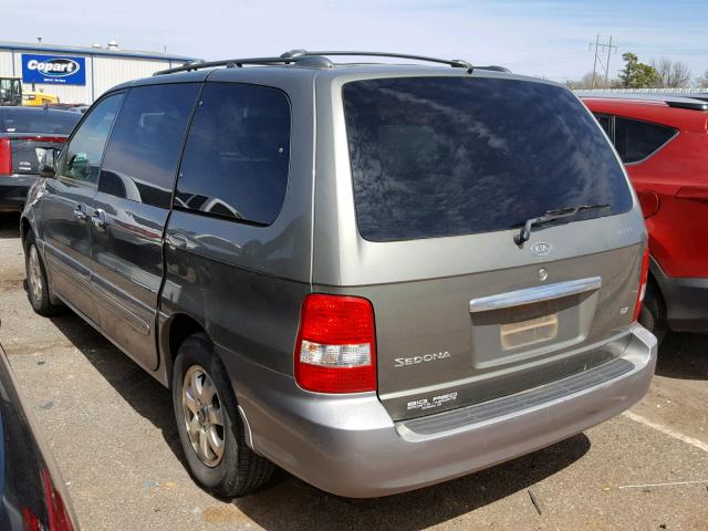 KNDUP132X56679537 - 2005 KIA SEDONA EX GREEN photo 3