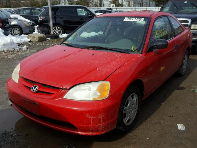 1HGEM22511L064242 - 2001 HONDA CIVIC LX RED photo 2